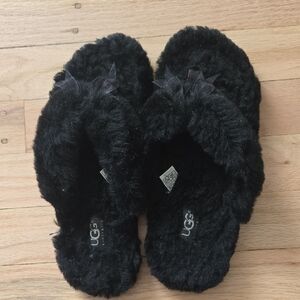 UGG Women's Plush Black Slippers